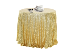 Toalha de Mesa Drapeada Brilhante Toalha de Mesa de Tecido de Lantejoulas para Festa de Cerimônia de Halloween 120 Cm * 180 Cm Dourado