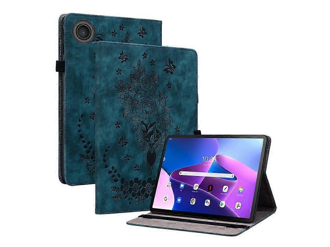 Capa de couro para tablet Webake com estampa de borboleta rosa