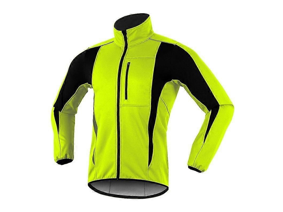 Chaqueta De Ciclismo Hombre Abrigada Impermeable Invierno Hardshell Antiviento Talla Larga Verde L