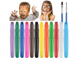 Kit de Pintura Infantil com 12 Giz de Cera Laváveis e Retráteis. SFUSHOS