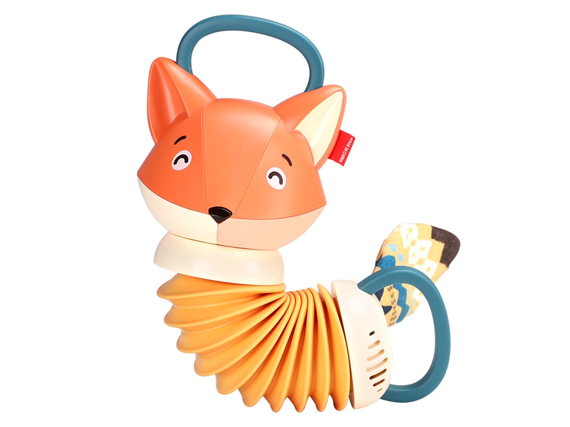 Primerox brinquedo Acordeão Infantil Raposa Educativo Musical para Bebês e Crianças