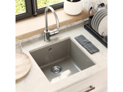 Vidaxl Pia 80% Quartzo E 20% Resina 430 X 460 Mm Cinzeto