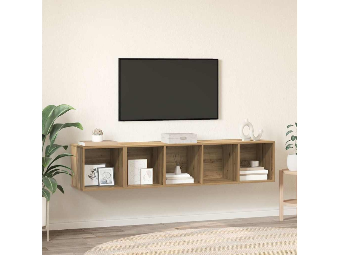 Vidaxl Conjunto De Estantes Para Tv 2 Pcs Carvalho Artesanal