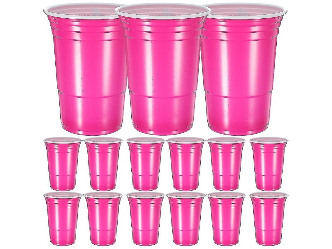 Copo De Plástico Preto 16oz Com Design Criativo, 20 Unidades - Ideal Para Festas, Bares E Decoração Rosy