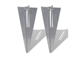 vidaXL Espetos para postes de cerca 2 pcs aço