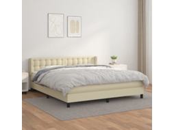 SYFAX™ Cama com Molas/colchão 180x200 Cm Couro Artificial Cor Creme