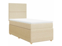 Cama com Molas/colchão 90x200 Cm Tecido Cor Crème MAISON EXCLUSIVE