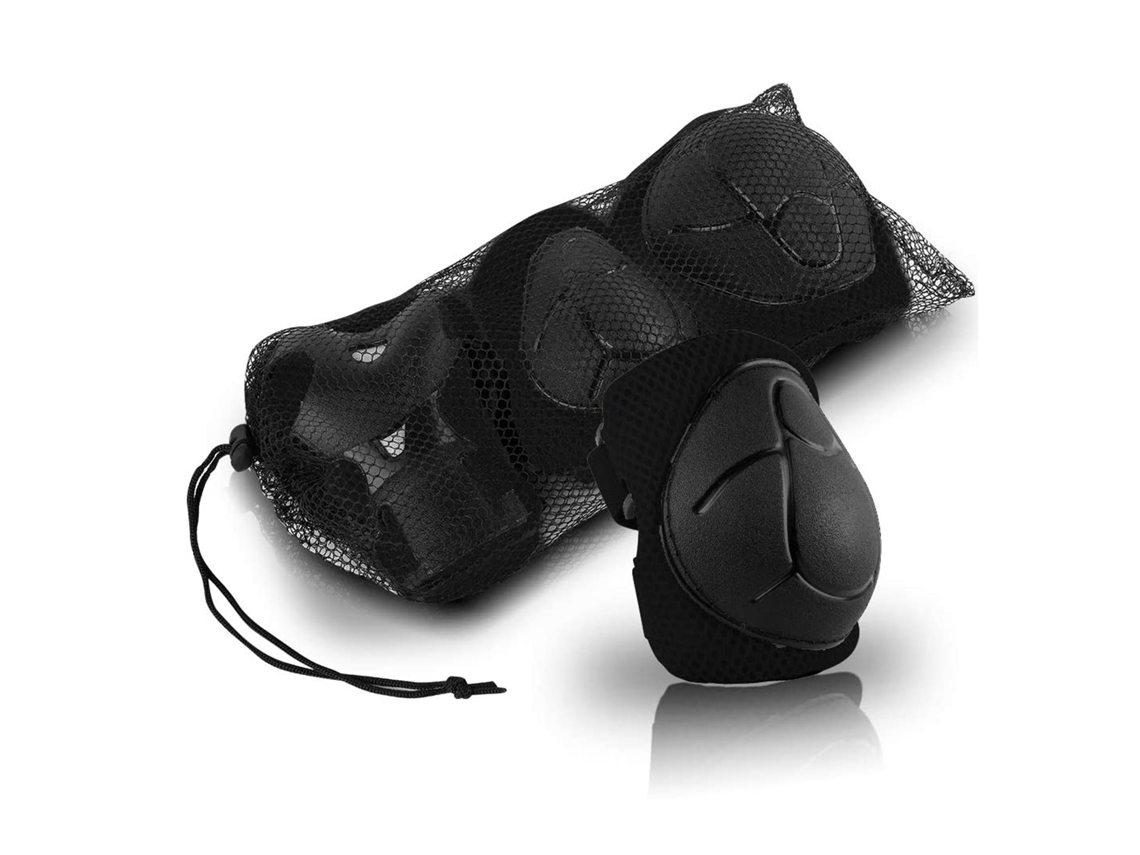 Conjunto de 6 peças equipamento de proteção para crianças 3 a 7 anos joelheiras cotoveleiras pulseiras para esportes ao ar livre S/MARCA