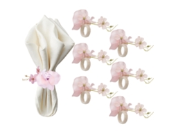Simulação de Flor Phalaenopsis LAXISCREED, Anéis de Guardanapo Rosa