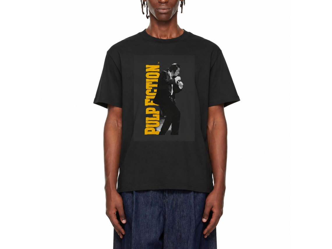 Rockinstone Pulp Fiction Men's T-shirt - Vincent Vega Dancing - Black Size:l