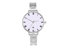 Relógio Feminino Analógico de Quartzo com Pulseira de Aço Simples Estilo Business Prata
