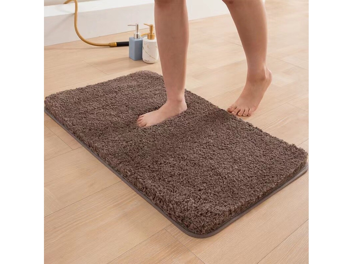 Tapete De Chão De Pelúcia Espessa De Alta Qualidade (cor Café), Absorvente E Antiderrapante, 1 Peça.