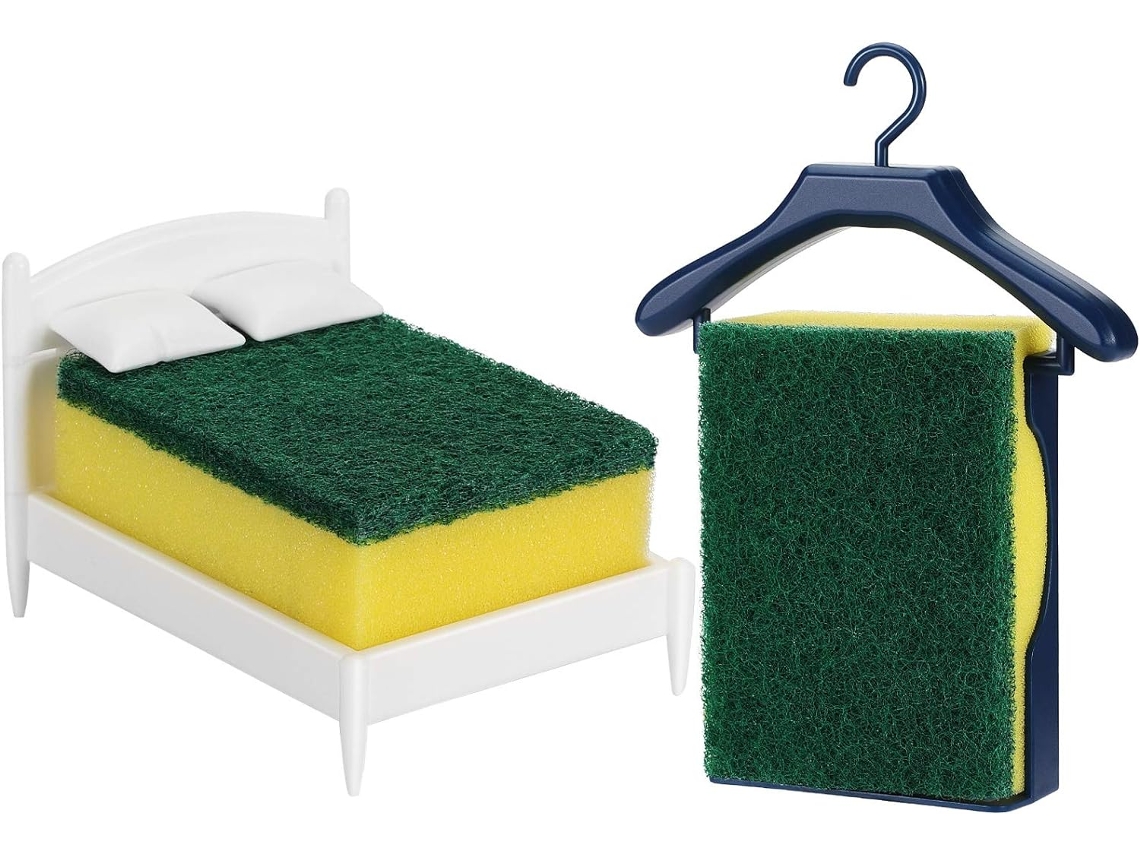 Suporte de Esponja em Formato de Cama Pia Armazenamento de Esponja Suporte de Esponja de Cozinha Organizador de Limpeza de Cama Suporte de Tapete