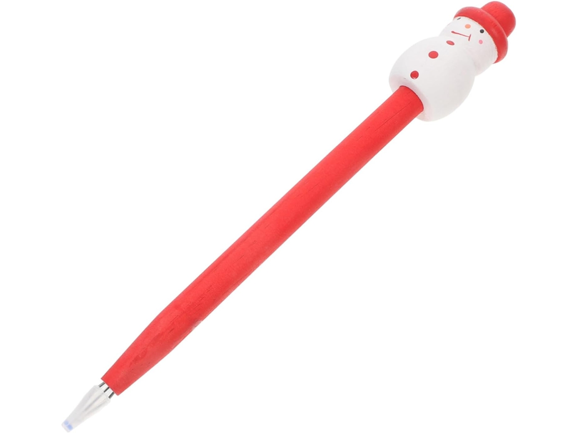 Caneta Esferográfica Stobok Boneco De Neve Natalino Com Refil Gel