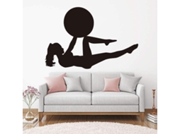 Adesivo Vinil Salão De Beleza Adesivos Amovíveis Muraux Estúdio De Yoga Pose De Yoga Silhueta Indiana 59x39,5 Cm