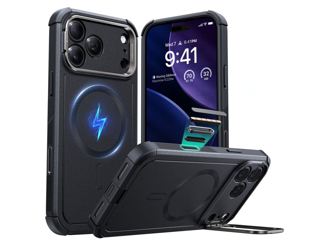 Capa Esr Para Iphone 17 Pro Com Magsafe E Suporte Cyber, Preta.