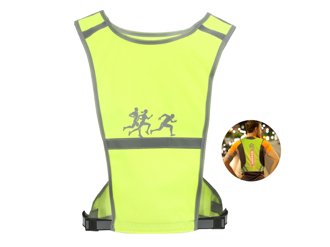 Colete Reflectivo Led Amarelo para Corrida e Ciclismo MARCA