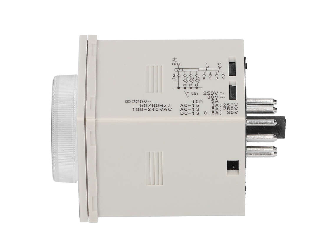 Relé De Tempo Laxiscreed Ajustável Com Controlo Rotativo, 11 Pinos Para Automatização Inteligente