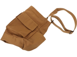 Bolsa De Ombro Feminina Em Lona Marrom, Estilo Vintage, Ideal Para Trabalho E Viagens.