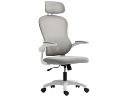 Poltrona Ergonômica Para Escritório Com Encosto Em Mesh, Regulável Em Altura, Braços Retráteis, 5 Rodas, Função Wipp, Cinza Bga Store