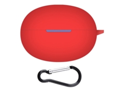 Capa De Silicone Com Fivela Para Realme Buds Air 5 Vermelho Brilvibera