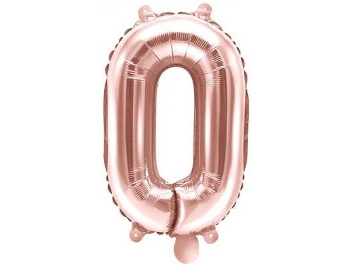 Balão PARTYDECO número 0 Foil 35cm Rose Gold