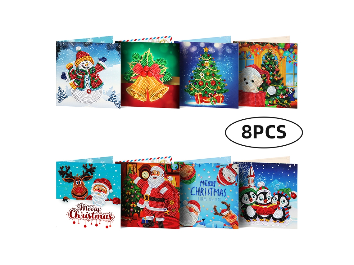 Kit de Pintura de Diamante Natal MARCA, 8pcs com Envelopes