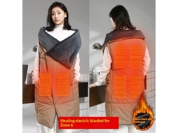 Manta Térmica Cinza Tengoo Com 6 Zonas De Aquecimento Controle De Temperatura Triplo Lavável Inteligente E Quente Para Camping De Inverno No Carro
