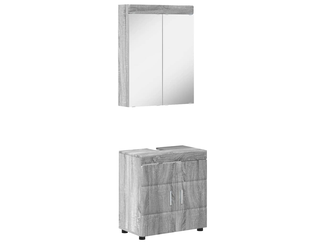 Conjunto de Móveis para Banheiro com Porta Tulum Cinza Sonoma MAISON EXCLUSIVE