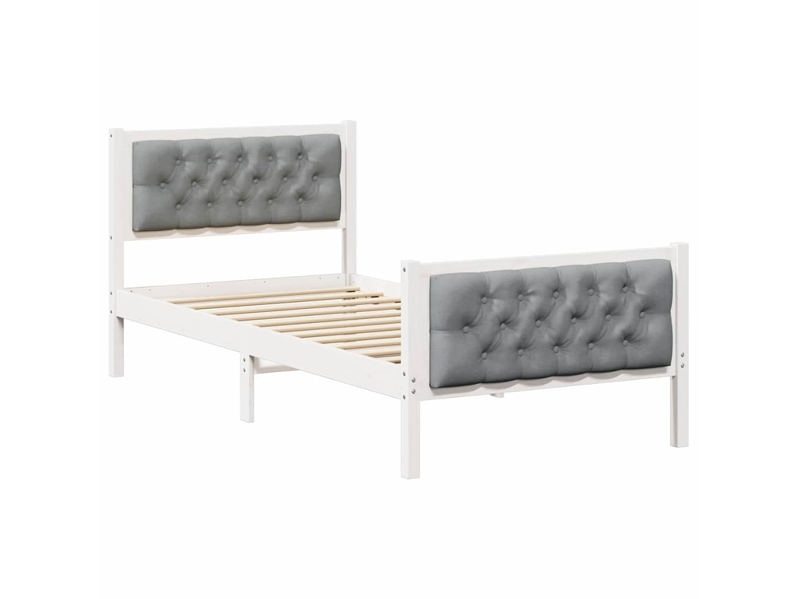 Estrutura da Cama com Cabeceira Cinzento Claro 90x190 cm MAISON EXCLUSIVE