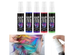 2026 spray de Cor Temporal para Cabelo Lavável 5 Cores para Festas, Disfraces e Eventos 30ml