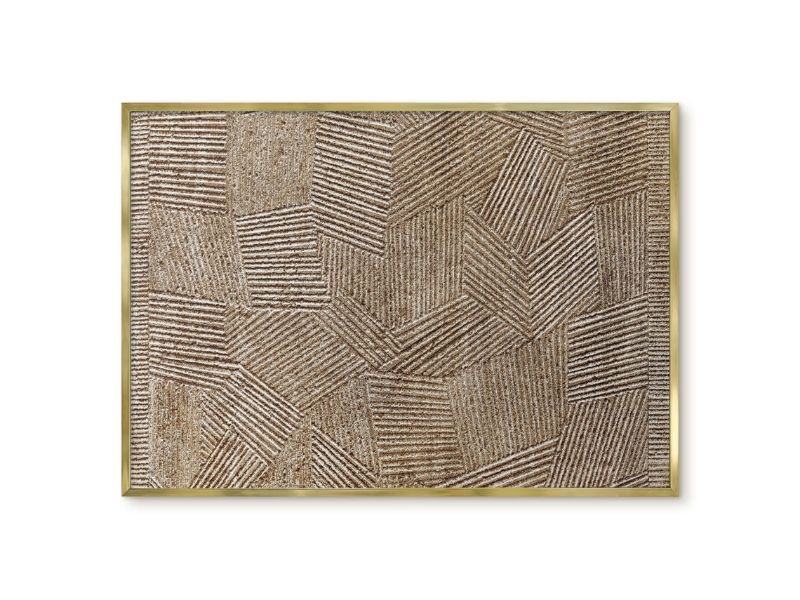 Quadro magnético de parede com penas creme para quarto Espelharte (100x70 cm)
