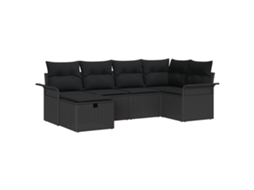 Conjunto 6 Sofá De Jardim Vidaxl Cinzento Vime Pe (242,5 X 132,5 X 85 Cm)