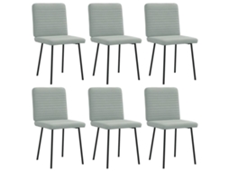 Vidaxl Cadeiras De Jantar 6 Pcs Veludo Cinzento-claro
