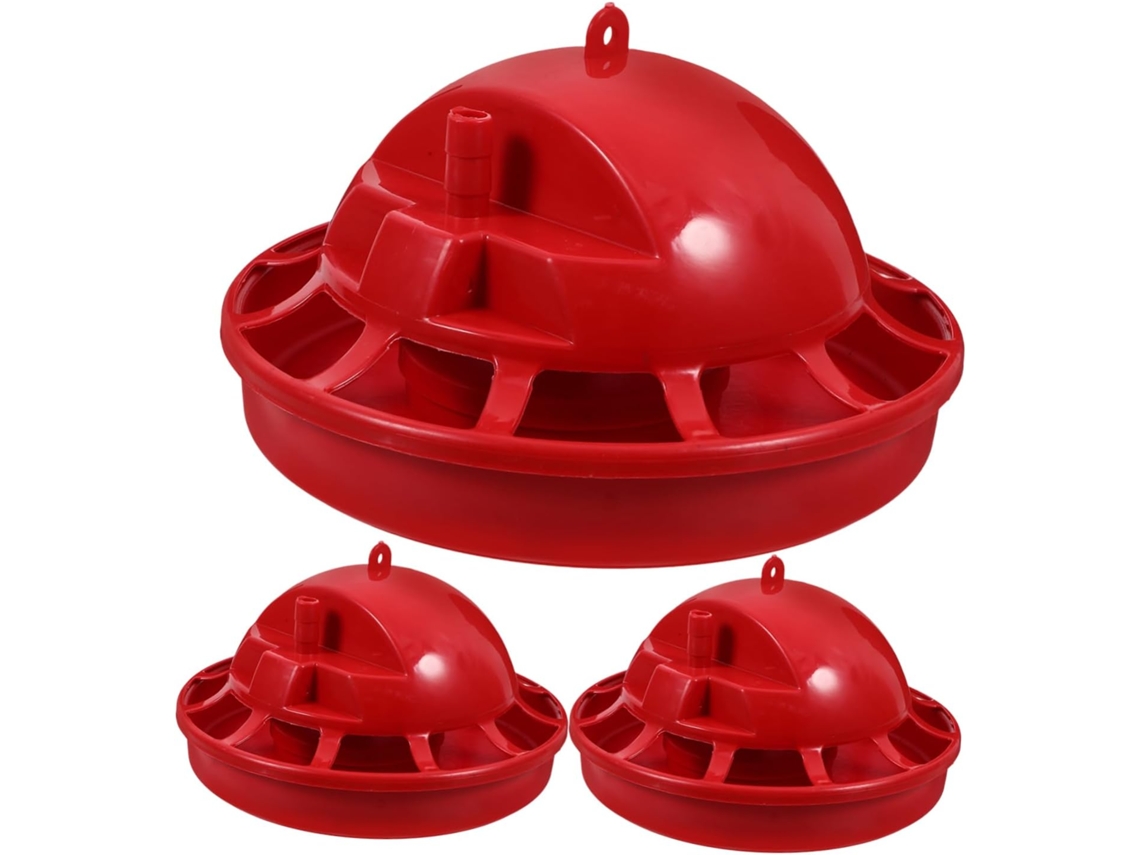 Bebedouro Automático Para Pintinhos E Codornas Em Plástico Vermelho, Fácil De Usar.