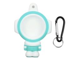 Capa Protetora de Silicone Astronauta para iOS Locator com Chaveiro Branco, Azul Turquesa Luminoso | S/MARCA