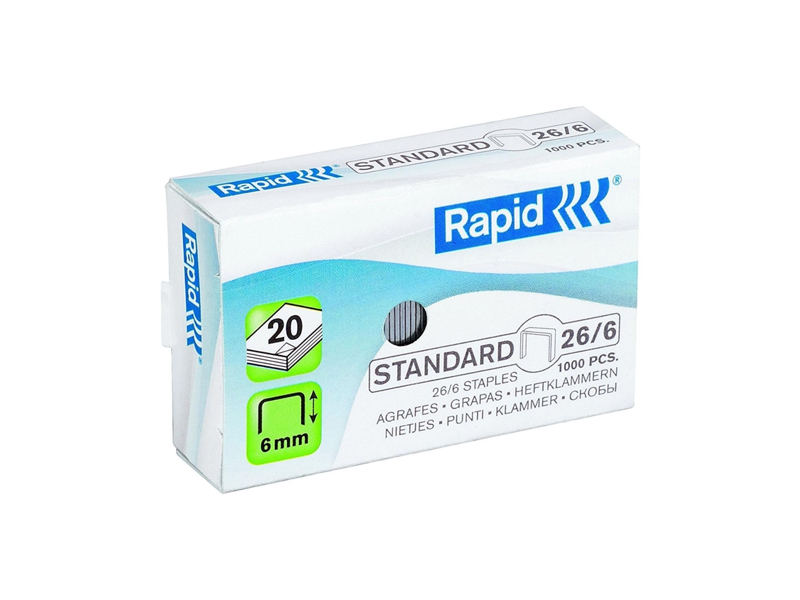 Agrafes Rapid Standard 26/6 Caixa 1000 Unidades