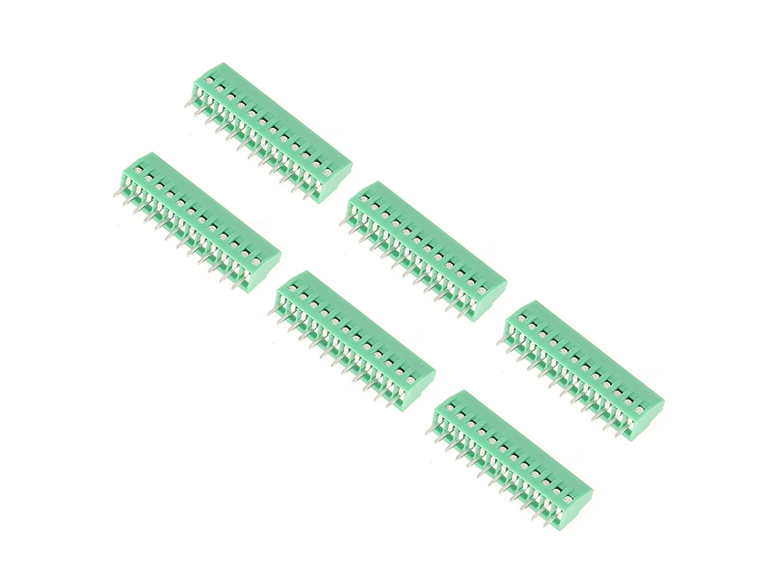 Conjunto De 10 Conectores De Terminal Com Parafuso Pcb Universal, 12 Pinos, 2.54mm, Verde