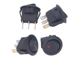 Laxiscreed Interruptor De Potência Redondo De 3 Pinos Com Led, 2 Posições