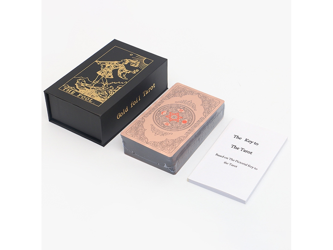 Cartas de Tarô com Detalhes em Folha de Ouro, Símbolos Misteriosos, Modernas e Estilosas, À Prova D'água. MDUG