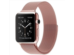Pulseira Milanese Loop Magnética HALINUI para Apple Watch S10/7/8/9 41/40/38 Mm Rosa
