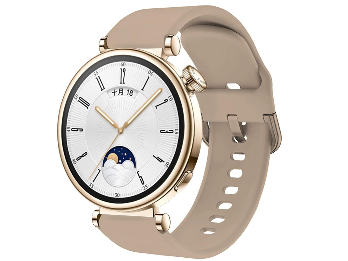 Bracelete Suave em Silicone Liquido para Huawei Watch Gt 4 41Mm Castanho Claro ANTIIMPACTO!