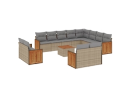 Garden Sofa Set, Garden Sofa Sets Vidaxl Bege Rattan / Vime (n/a)