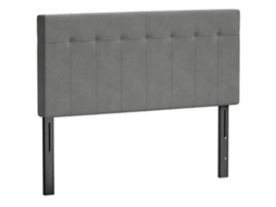 Cabeceira Com 3 Ajustes De Altura, Cabeceira Com Pés De Metal, Acabamento Aveludado Para Quarto, 140x10x106/116/126 Cm, Cinza