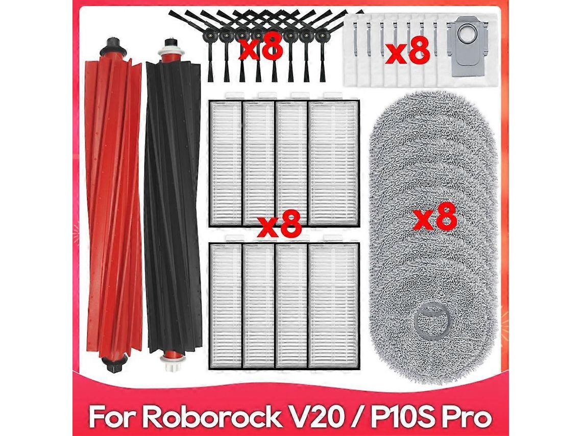 Peças Acessórias Para Esfregão Qrevo Master / Qrevo Slim: Escova Lateral, Filtro Hepa, Pano De Limpeza, Sacos De Pó_ptg