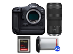Eos R3 + Rf 100 400mm F/5.6 8 Is Usm + 1 Sandisk 64gb Extreme Pro Cfexpress Type B + 2 Canon Lp e19 + Ebook Pricedirect CANON