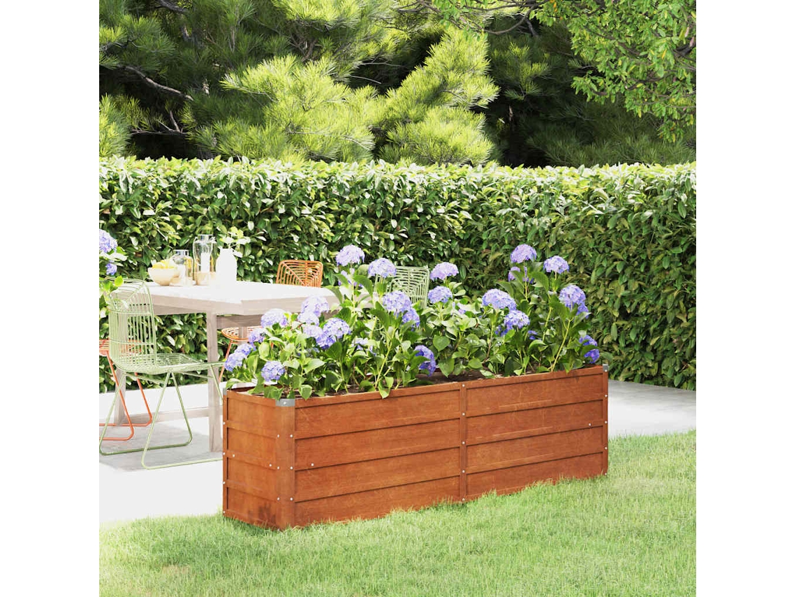 Vidaxl Canteiro De Jardim 160x40x45 Cm Aço Corten Cor Enferrujado