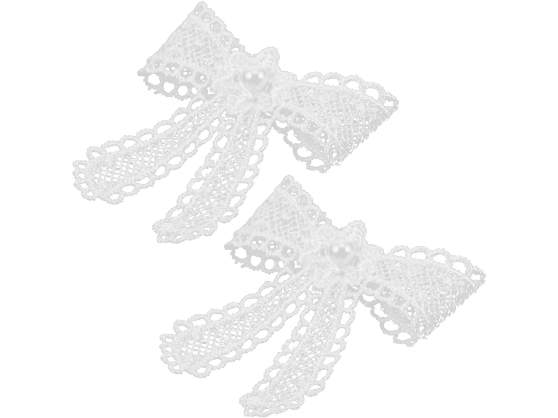 Conjunto De 2 Pingentes Para Cadarço Com Laço De Renda E Miçangas.
