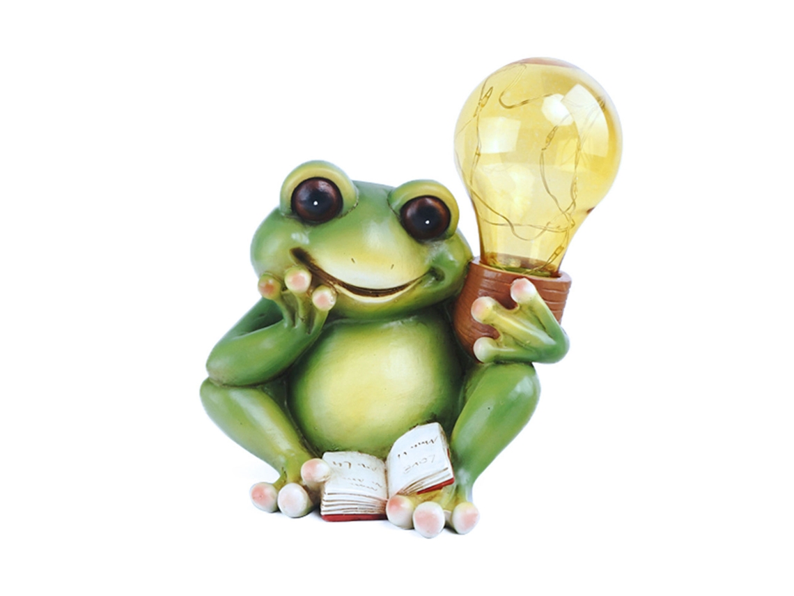 Luz de Noite Ornamental Solar Animal Simulada Cute Lâmpada de Resina para Decoração de Quarto | S/MARCA