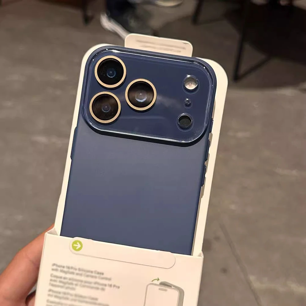 Capa De Celular Com Câmera De Vidro Para Iphone 13 Pro (azul Marinho), Capa Traseira À Prova De Choque.